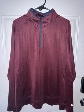 Walter Hagen Men's Burgundy Quarter-Zip Polo